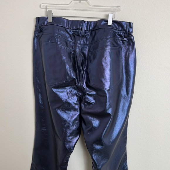GOOD AMERICAN Good Icon Metallic Faux Leather Pants Sz 16 - Picture 6 of 6